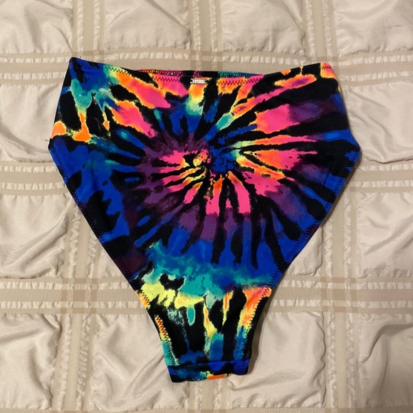 Victoria Secret VS PINK Black Rainbow Neon Bikini Swim Bottoms - Picture 4 of 6